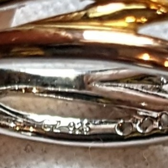 PRICE DROP Ring - Cubic Zirconia set in Silver, 18k Yellow & Rose Gold. NWOT - Picture 4 of 5